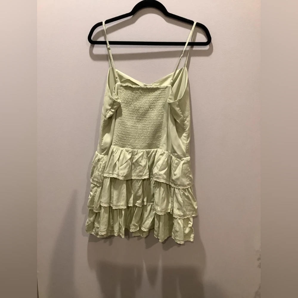 Light Green Ruffled Slip Dress - Picture 3 of 3